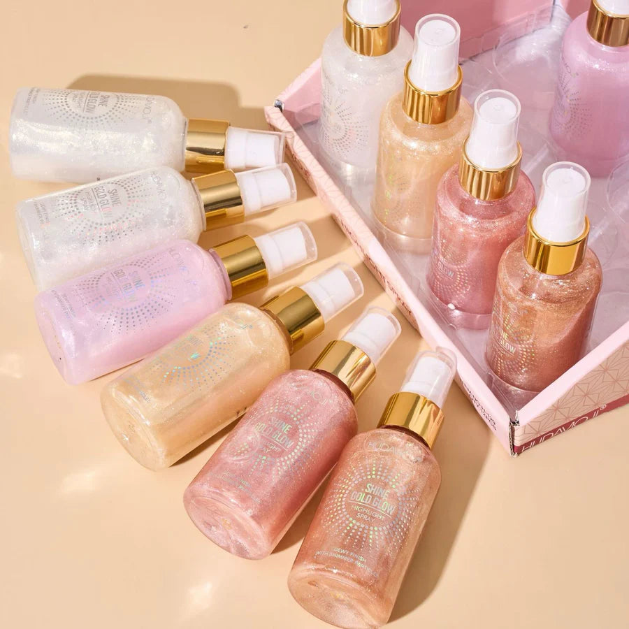 Hudamoji Shine Gold Glow Highlight Spray | Radiant Mist