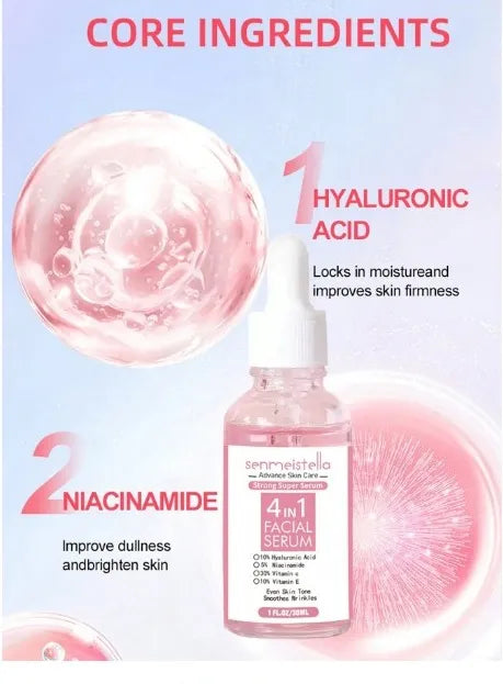**SADOER 4-in-1 Hyaluronic Acid & Vitamin C Brightening Facial Serum 30ml**