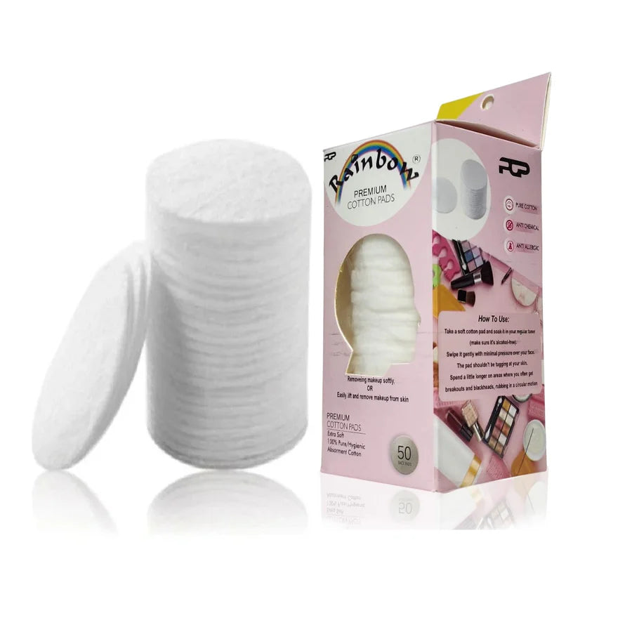 **50PCS Rainbow Makeup Remover Cotton Pads Set**