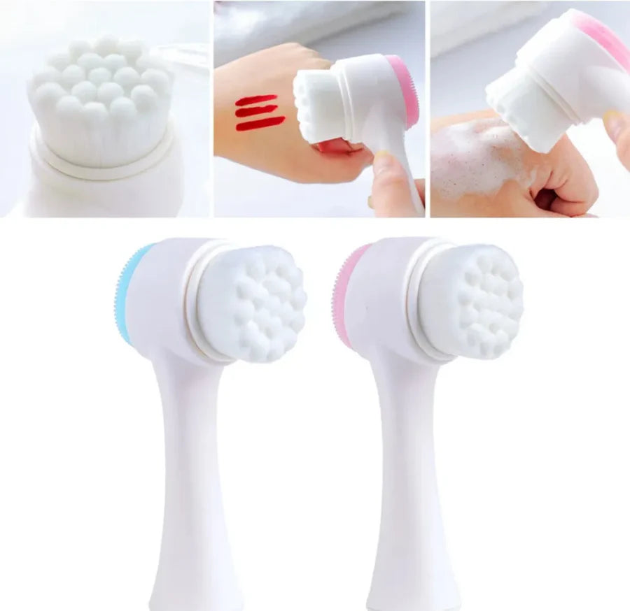 **Double-Sided Silicone Facial Cleansing Brush**