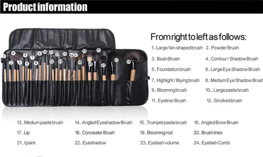 24 Pcs makeup brush