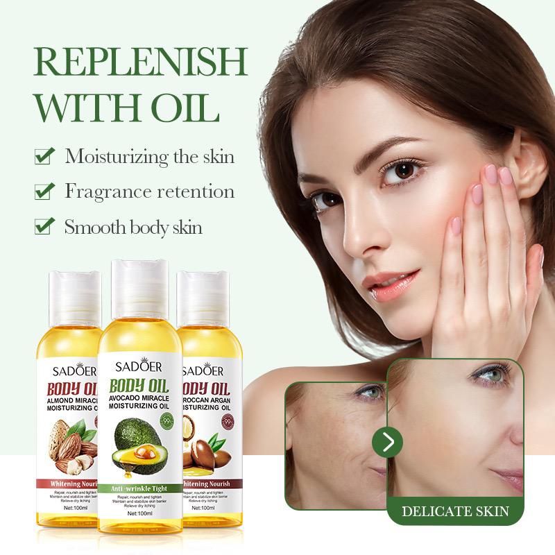**SADOER SD01642 Moroccan Argan Body & Hair Oil 100ml**