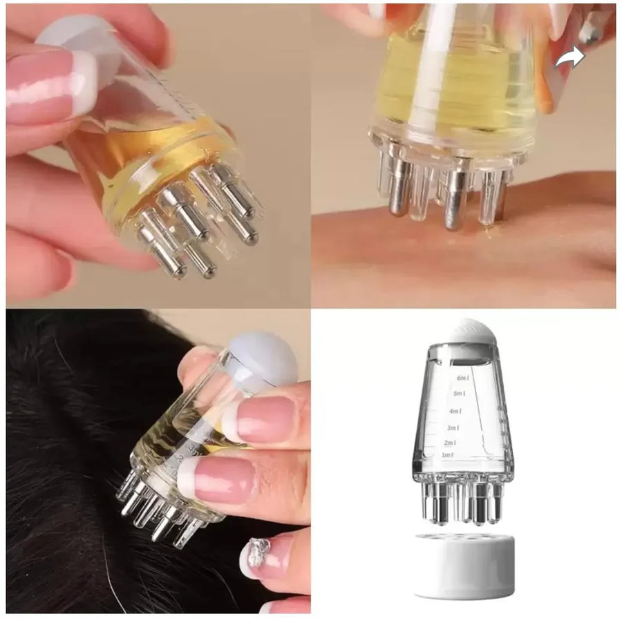 **Silicone Scalp Massager & Hair Oil Applicator Bottle**