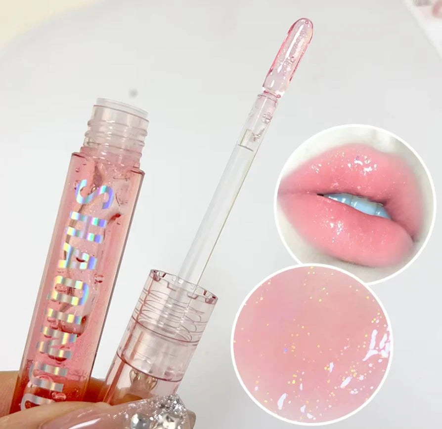 SHAQINUO Moisturizing Jelly Lip Gloss | Clear Glitter Lip Oil Set