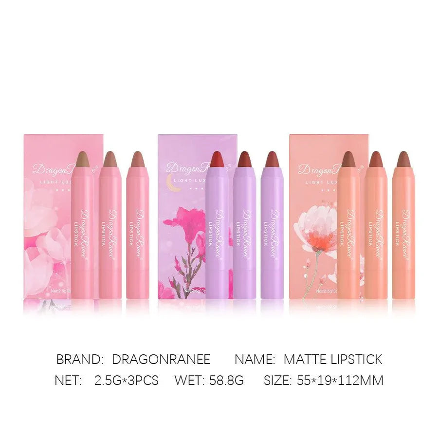 DRAGON RANEE 3PCS Matte Lipstick Pen Set