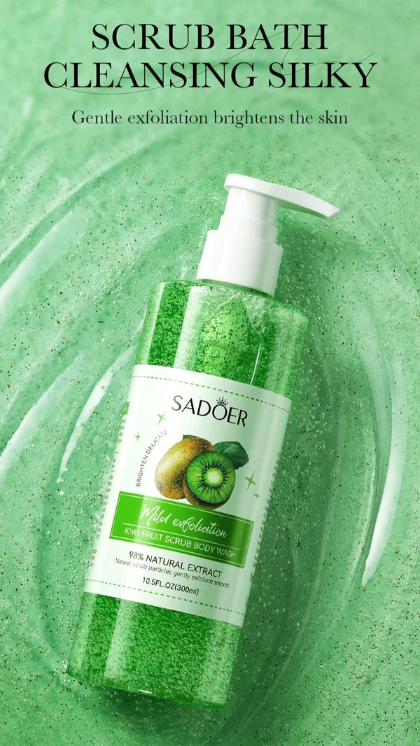 SADOER Kiwi Fruit Scrub Skin Hydrating Body Wash Exfoliating Lightening Whitening Shower Gel 500ml