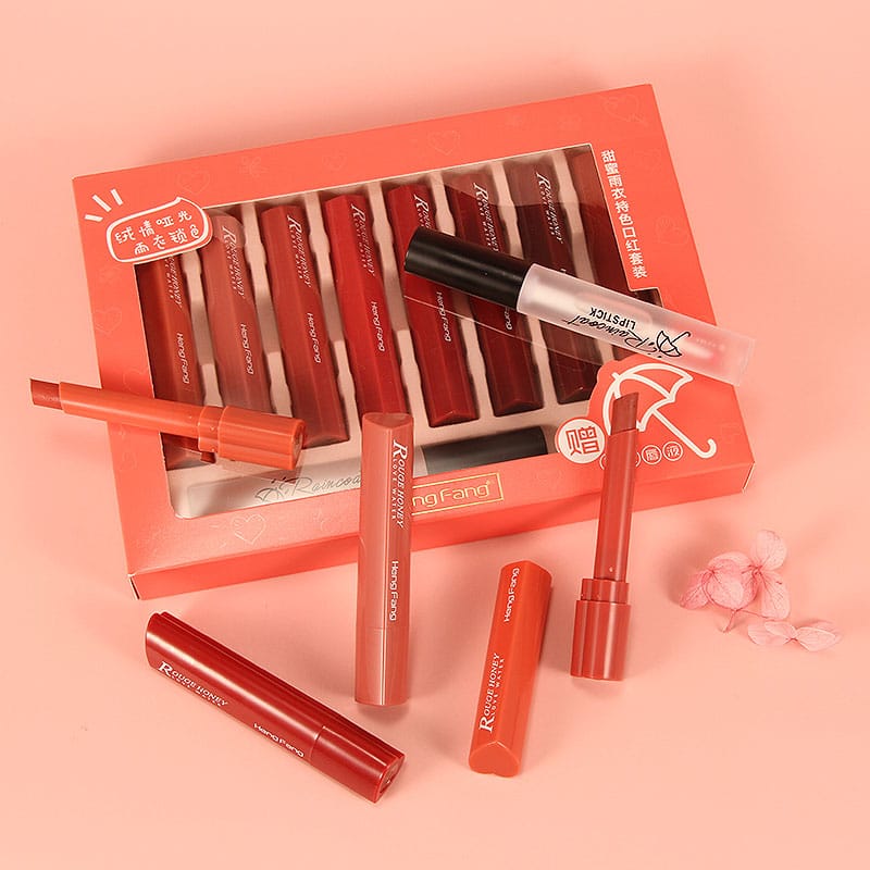 HengFang Moisturizing 9 Pcs Color Heart Shape Lipsticks