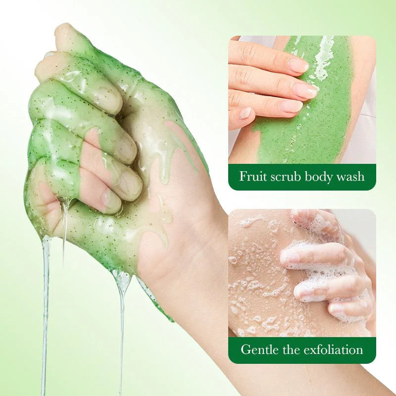 SADOER Kiwi Fruit Scrub Skin Hydrating Body Wash Exfoliating Lightening Whitening Shower Gel 500ml