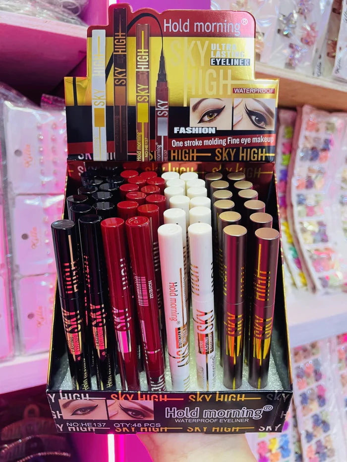 1 Pc Hold Morning Sky High Black Ultra Lasting WaterProof Sky High Eyeliner HE137