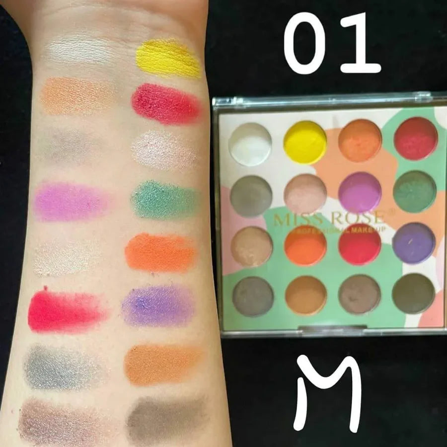 **Miss Rose 16 Color Matte & Shimmer Eyeshadow Palette**