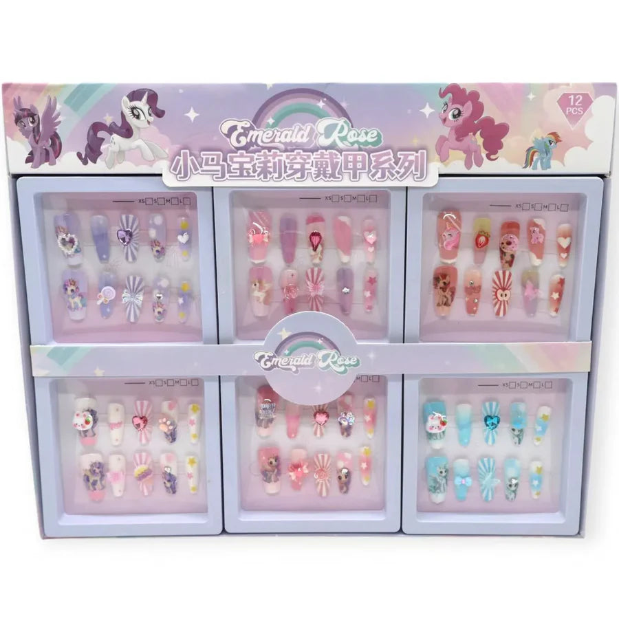 Timi Baby Children's Non-toxic Nails hand-made Cartoon Nail Design for kids 1box*12pcs