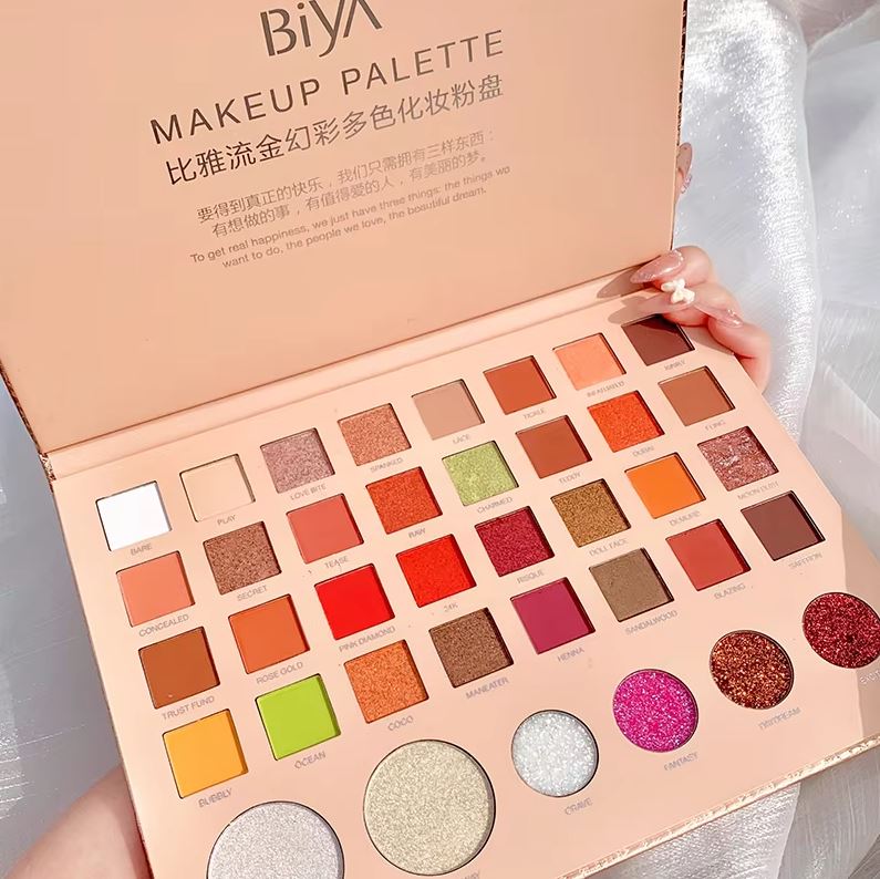 Biya 38 Colors Glitter Eyeshadow & Highlighter Palette