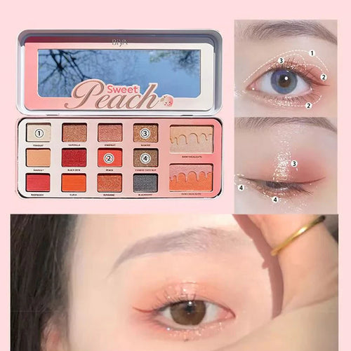 **Biya 12 Colors Sweet Peach Eyeshadow Palette**