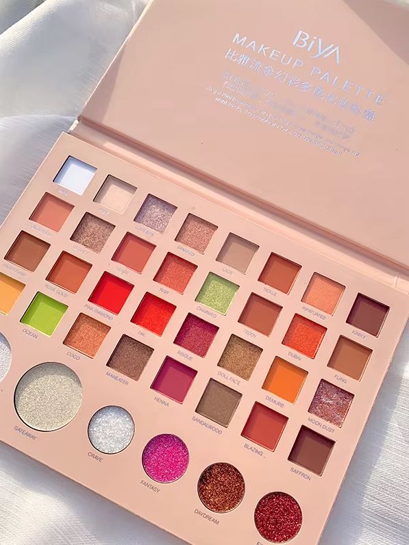 Biya 38 Colors Glitter Eyeshadow & Highlighter Palette