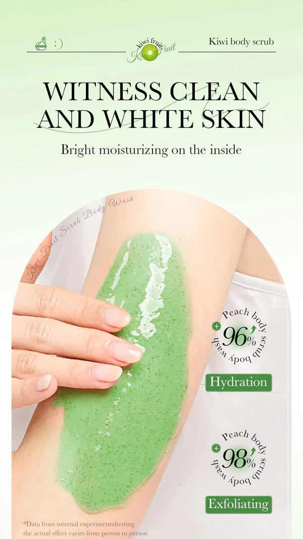 SADOER Kiwi Fruit Scrub Skin Hydrating Body Wash Exfoliating Lightening Whitening Shower Gel 500ml