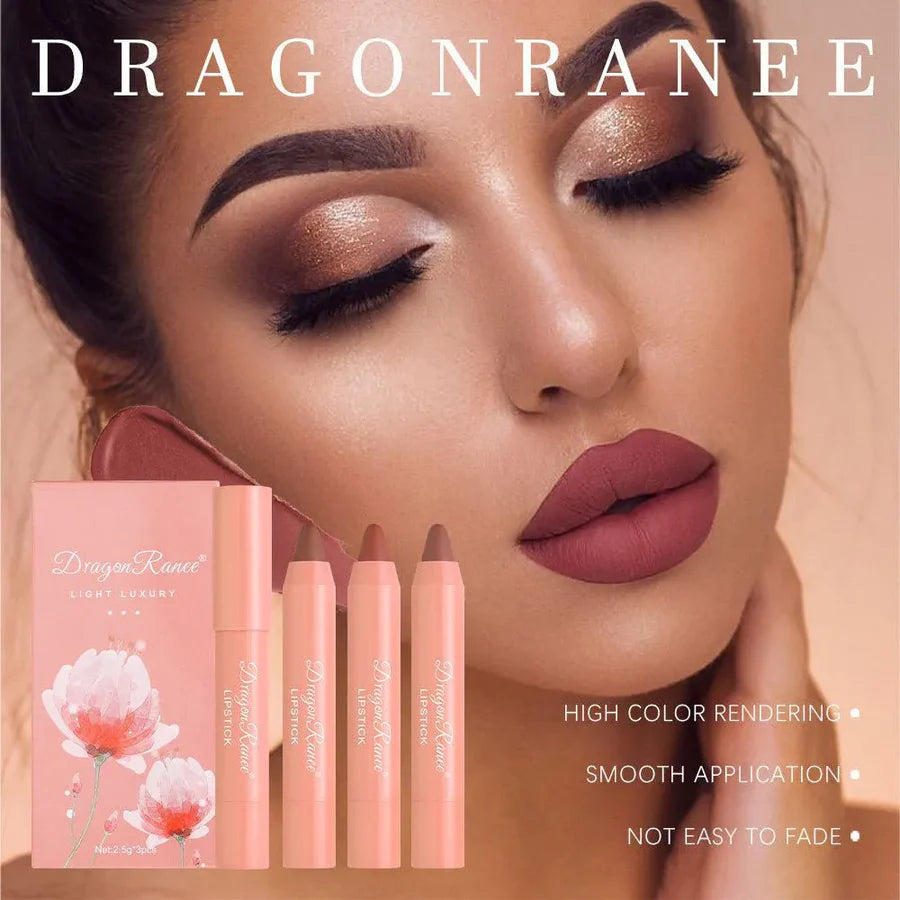 DRAGON RANEE 3PCS Matte Lipstick Pen Set