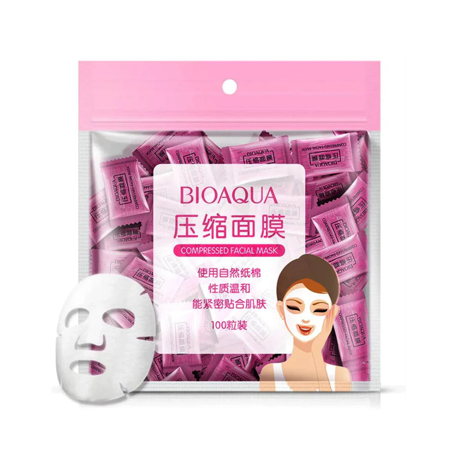 **BIOAQUA Compressed Facial Sheet Mask Tablets (25/50/100PCS)**
