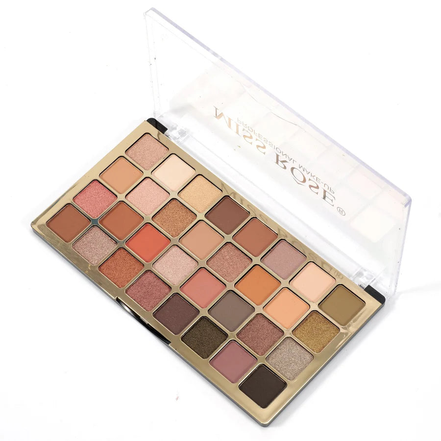 Miss Rose 32-Color Eyeshadow Palette – Matte & Shimmer Soft Glam Shades | Professional Makeup Kit