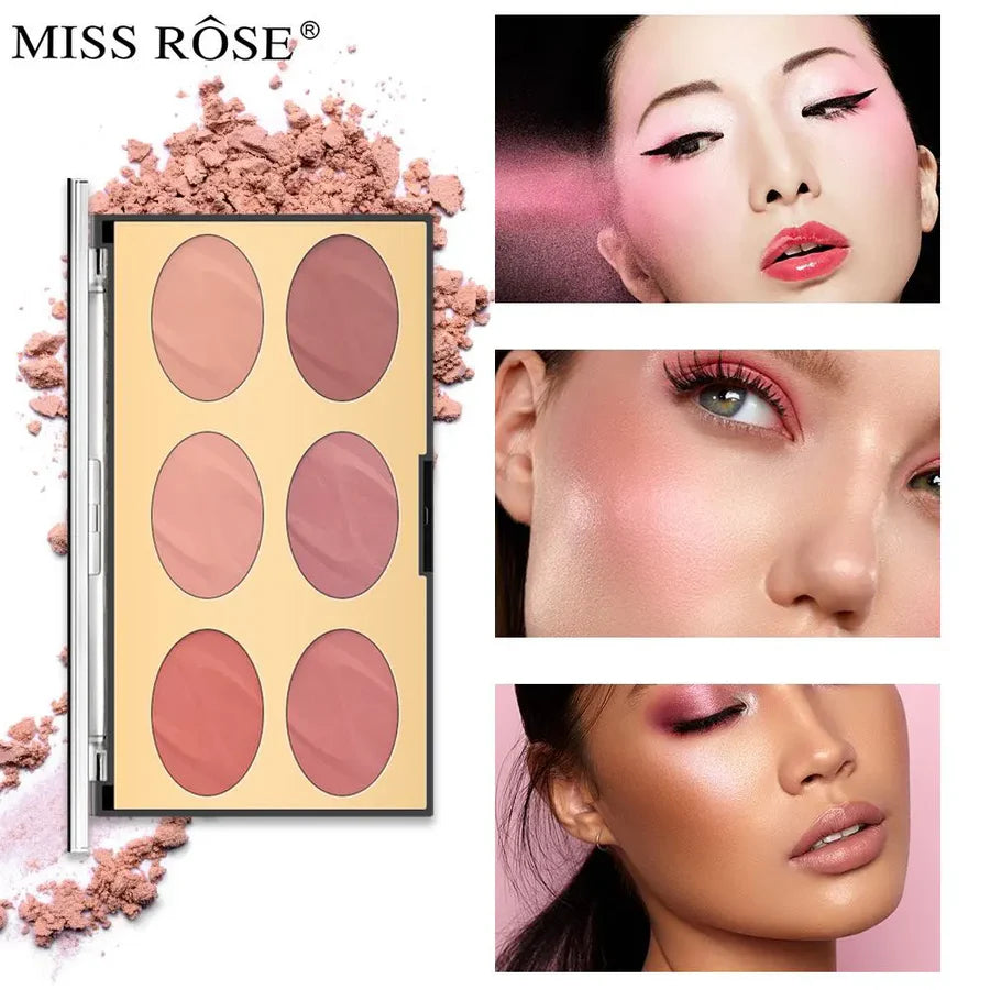 **Miss Rose 6 Color Oval Blush Palette**