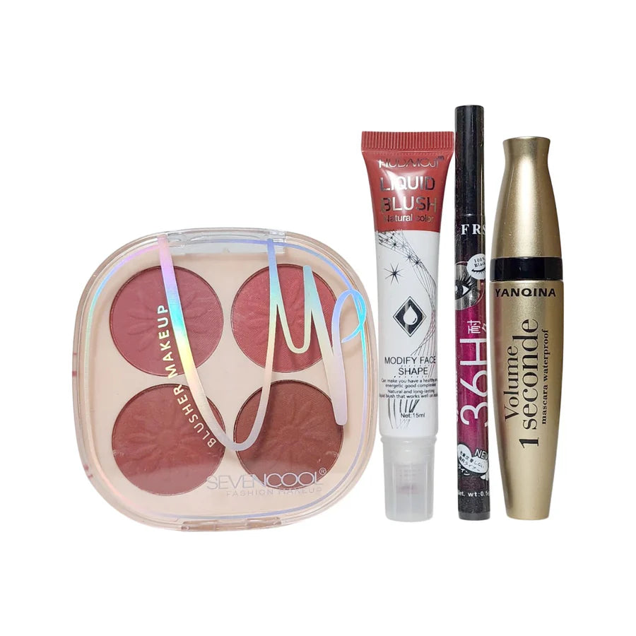 Miss Beauty 4PCS Makeup Deal Set | Lip Gloss, Concealer & Blusher
