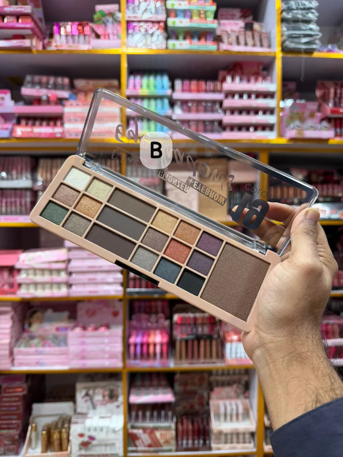 DoDo Girl Bronzer + Eyebrow Professional Makeup Palette (19 Colors)