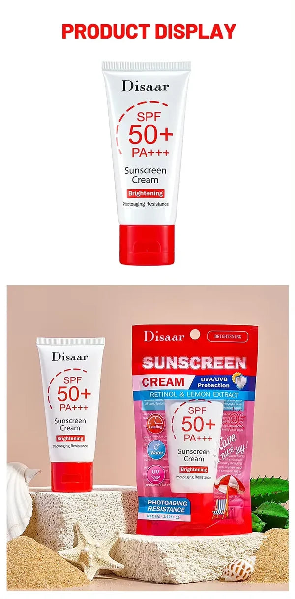 **Disaar Retinol SPF50+ PA+++ Sunscreen Cream DS5394/DS5395**
