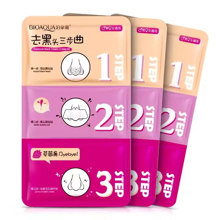 **BIOAQUA 3-Step Blackhead Remover Nose Mask 7×3g**