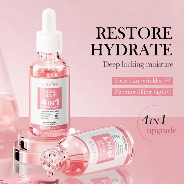 **SADOER 4-in-1 Hyaluronic Acid & Vitamin C Brightening Facial Serum 30ml**