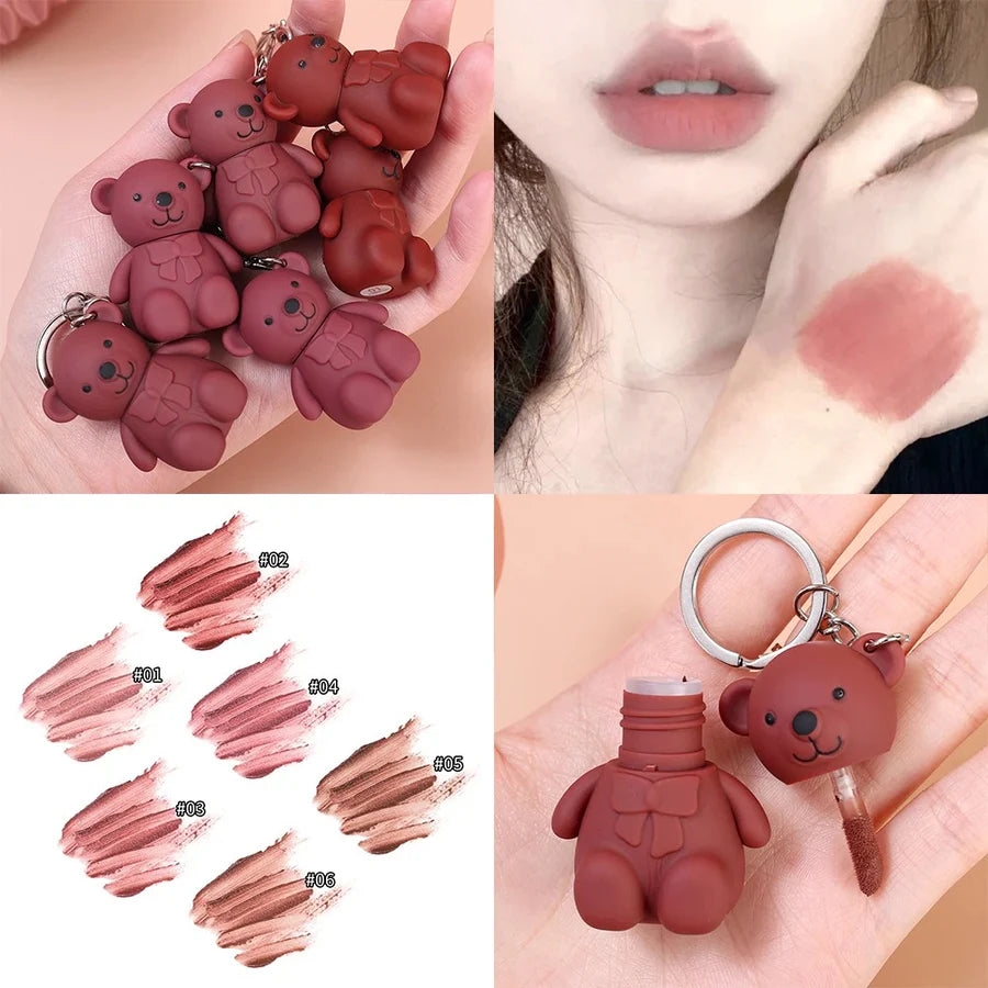 Mocoallure Korean Bear Key Chain Matte Lip gloss