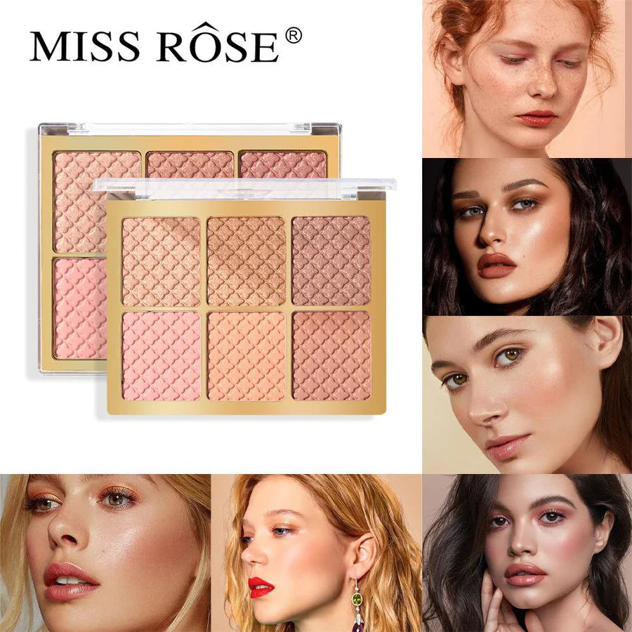 Missrose 6 Color Square Face Palette 3.5g 6004-03N