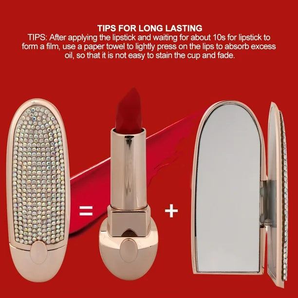 Hengfeng New Cute Diamond Radiance Matte Luxury Mirror Lipstick