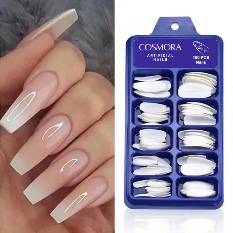 100PCS Round Full Cover Artificial Nail Tips