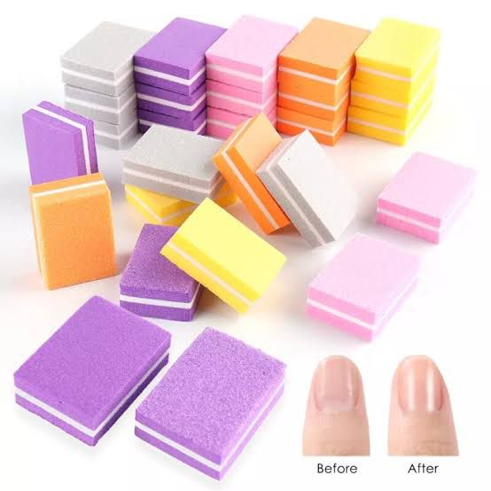 Double Sided Mini Nail File block Colorful Nail Polish Slip Buffer Strips