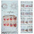 Celestial Aura Press-On Nail Kit – Variety Color 3D Rhinestone & Heart Design 1box*12pcs
