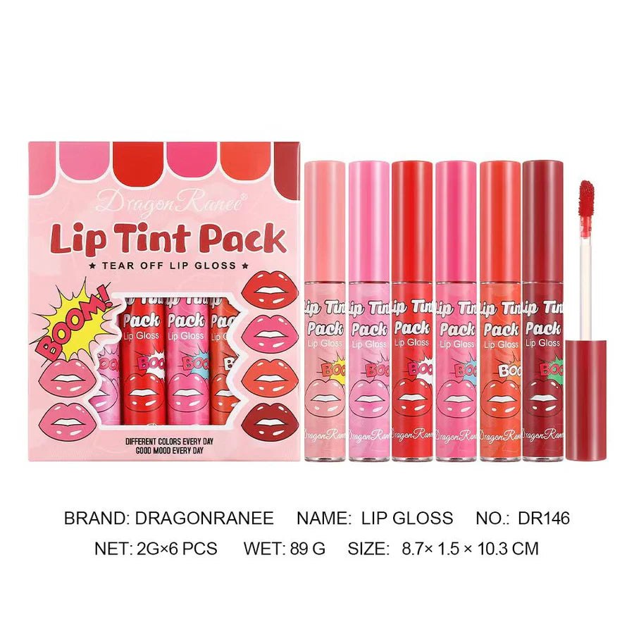 Dragon Ranee 6PCS Waterproof Lip Tint Set