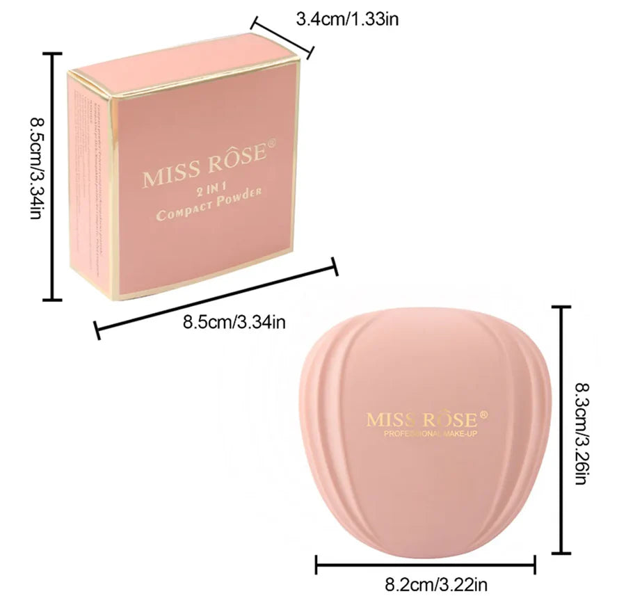 **Miss Rose 3-in-1 Transparent Pressed Compact Powder**