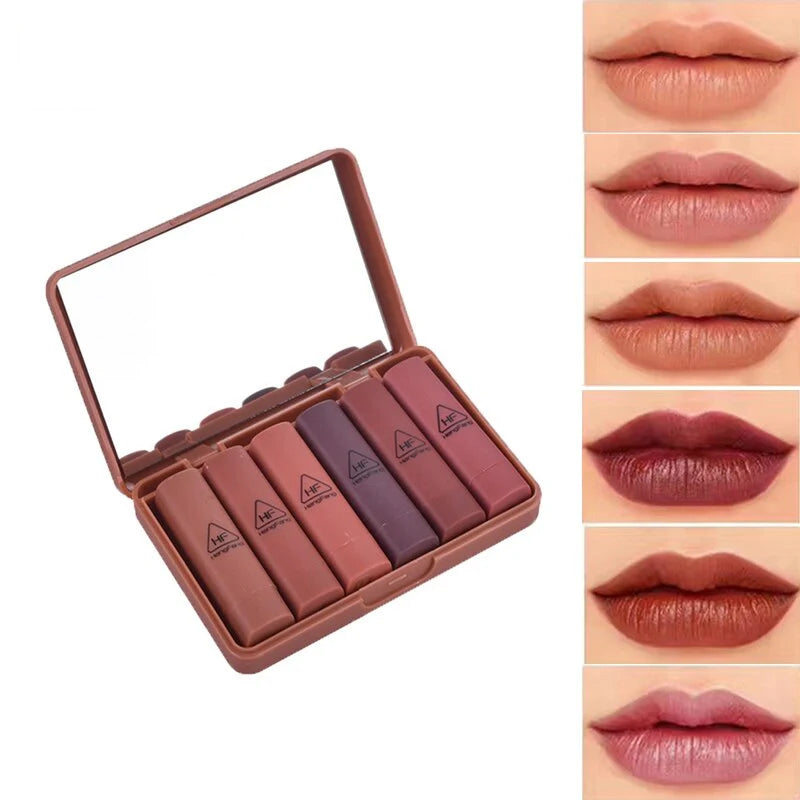 6pcs Romantic Charm Matte Long Lasting Waterproof Mini Lipstick
