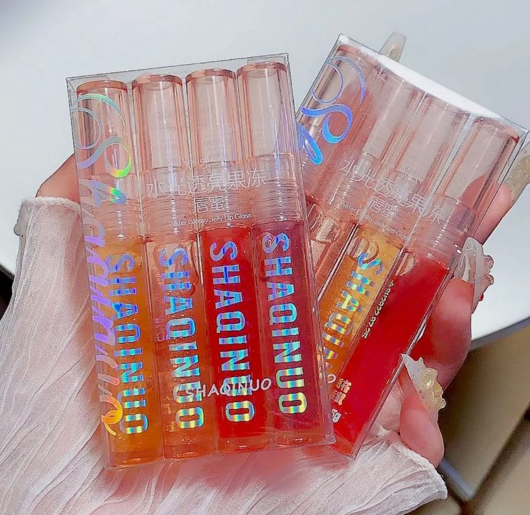 SHAQINUO Moisturizing Jelly Lip Gloss | Clear Glitter Lip Oil Set