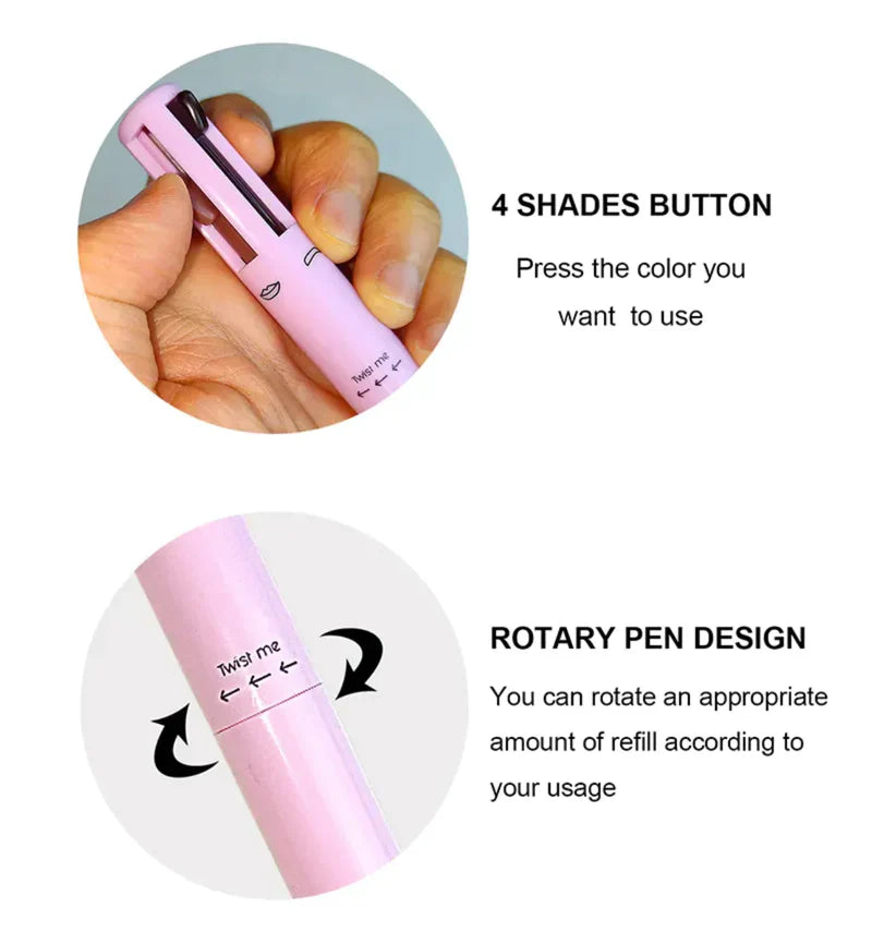 **4-in-1 Makeup Pen – Eyeliner, Lip Liner, Brow & Highlighter**