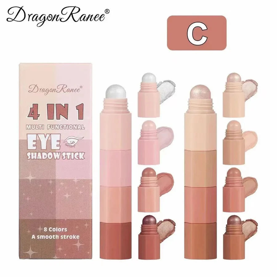 **DRAGON RANEE 4-in-1 Eyeshadow & Highlighter Pencil Set (8 Colors)**