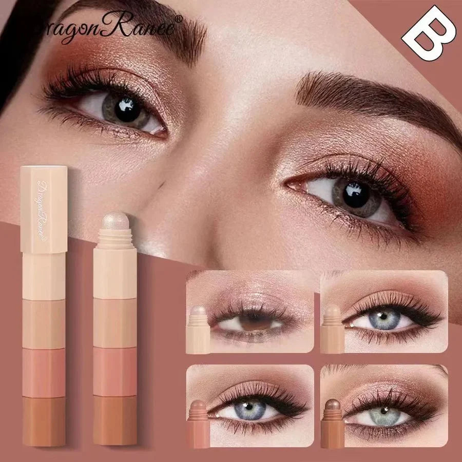 **DRAGON RANEE 4-in-1 Eyeshadow & Highlighter Pencil Set (8 Colors)**