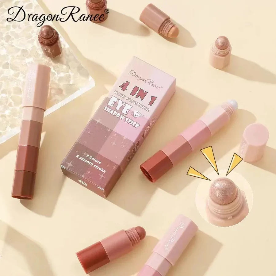 **DRAGON RANEE 4-in-1 Eyeshadow & Highlighter Pencil Set (8 Colors)**