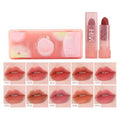 HiVi 10 Pcs Peach Soft Light Matte Lipstick Set