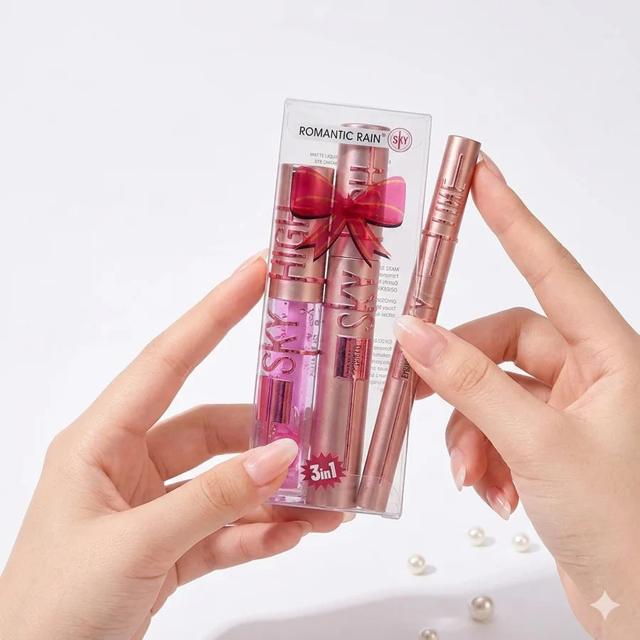 Romantic Rain 3pcs Sky High Set – Mascara, Eyeliner & Lip Gloss