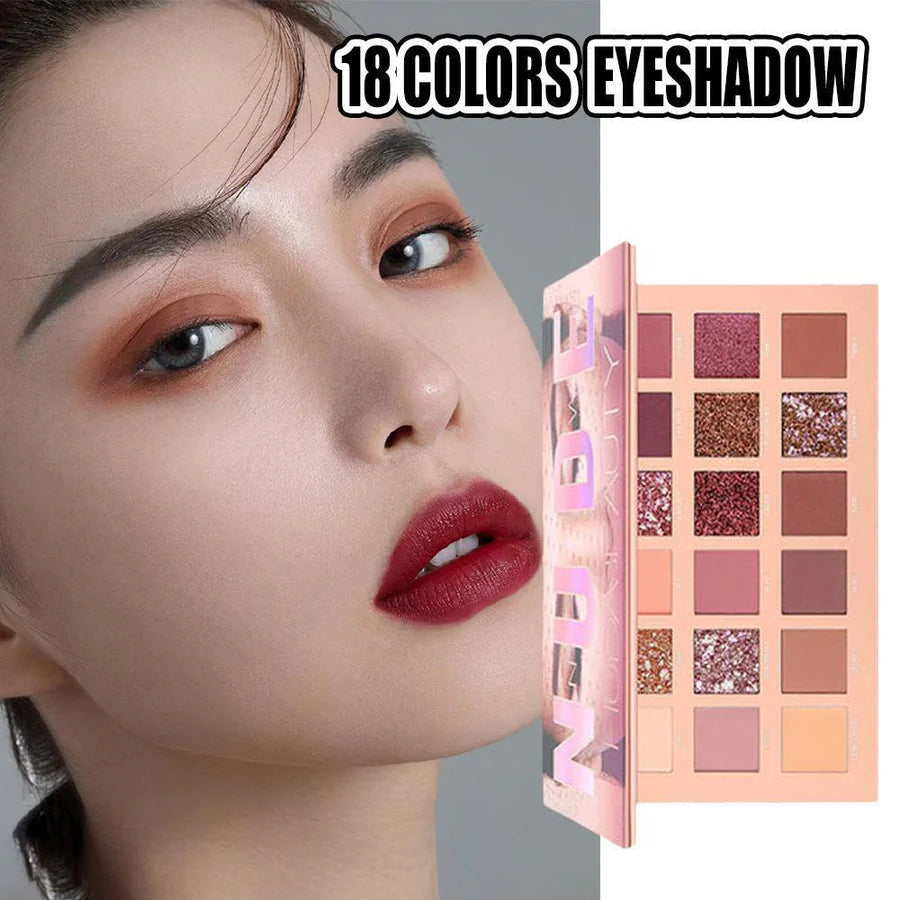 **Nude 18 Color Shimmer & Matte Eyeshadow Palette**