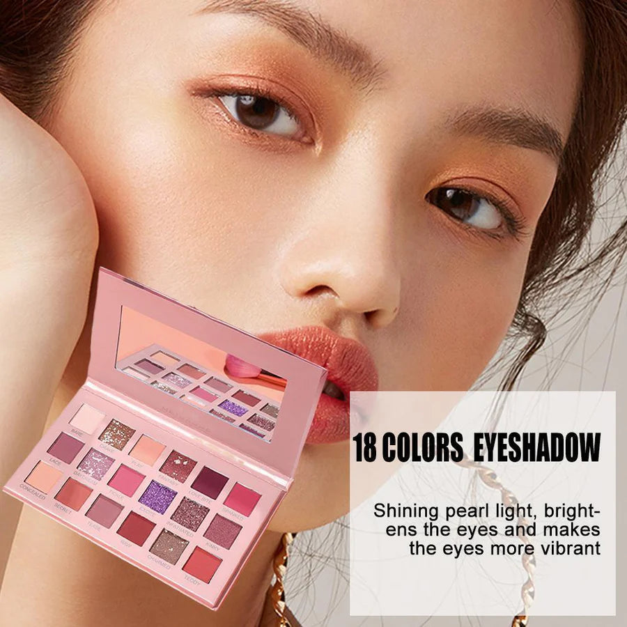**Nude 18 Color Shimmer & Matte Eyeshadow Palette**