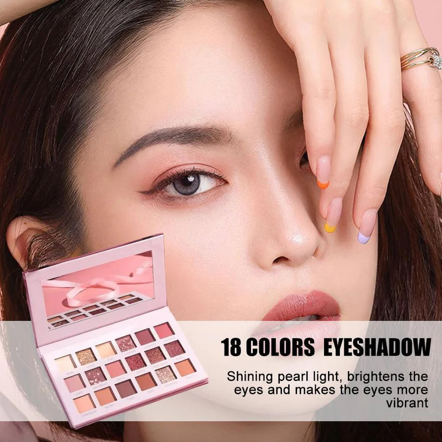 **Nude 18 Color Shimmer & Matte Eyeshadow Palette**