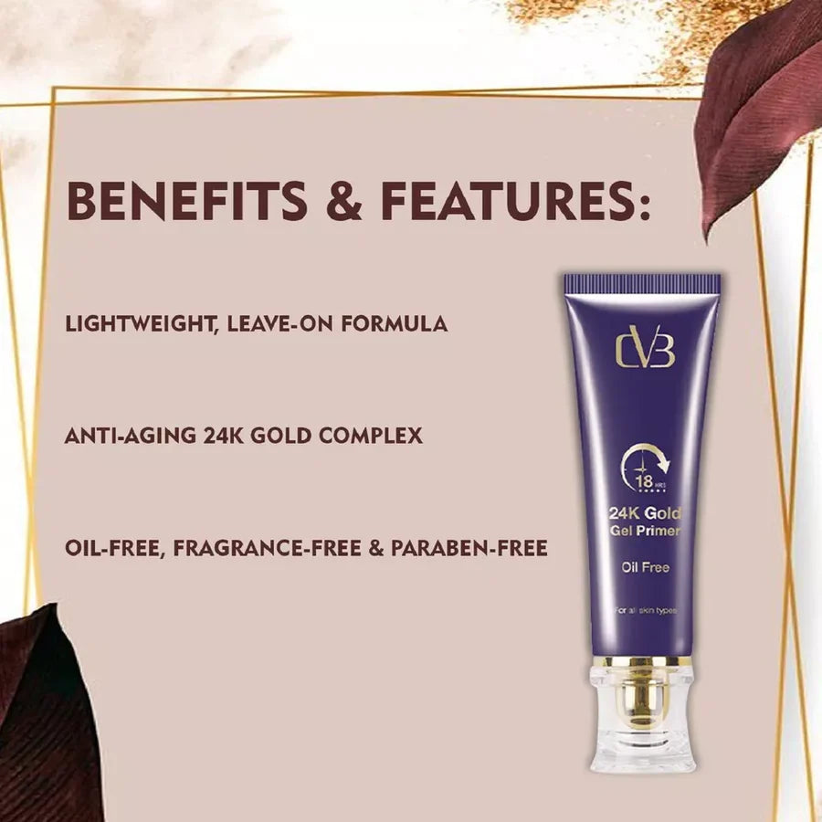 CVB 24K Gold Gel Primer for Pores Minimization, Anti-Ageing Oil- (30ml)