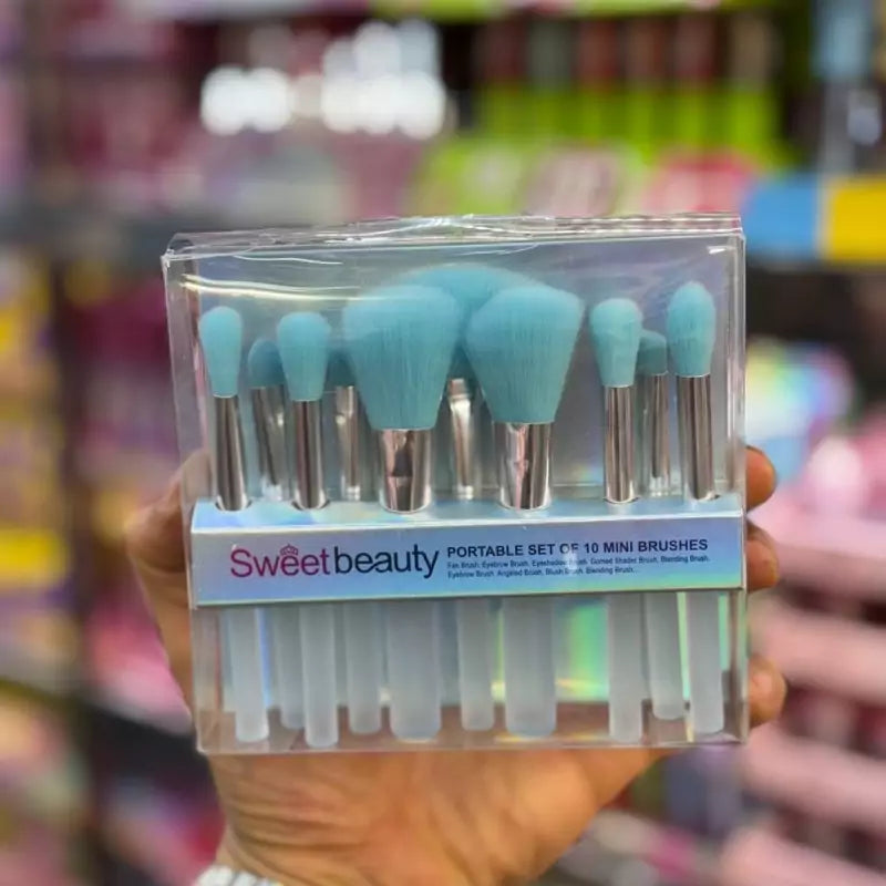 Sweet Beauty 10PCS Mini Makeup Brush Set | Soft Travel Beauty Brushes
