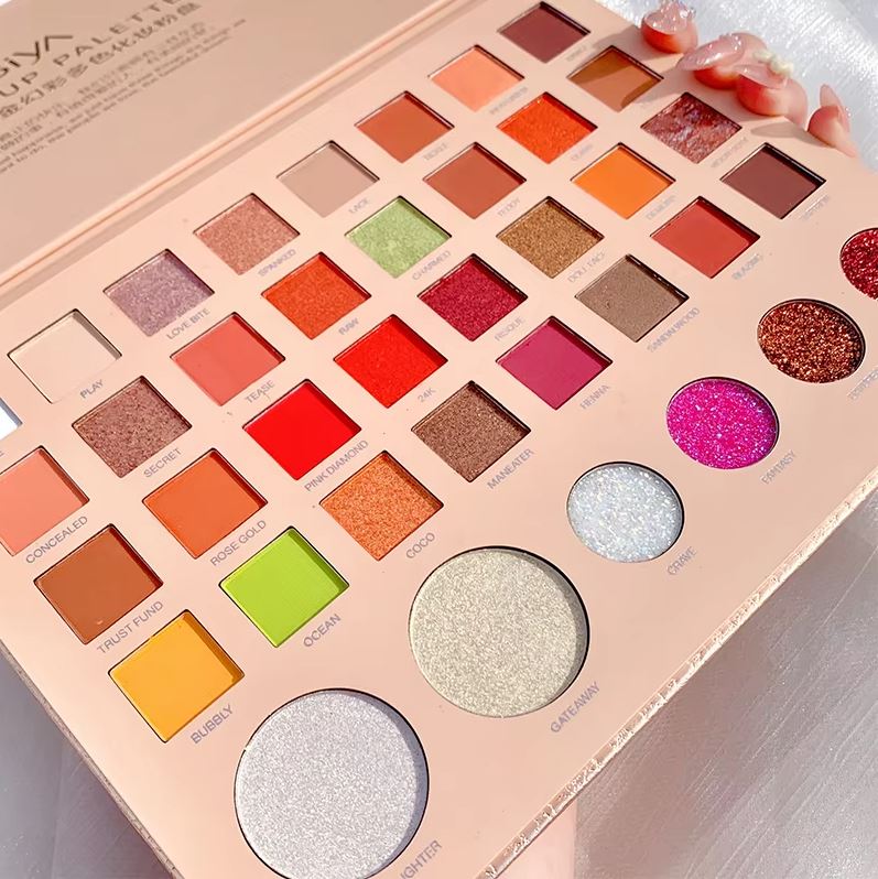 Biya 38 Colors Glitter Eyeshadow & Highlighter Palette